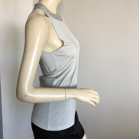 Calvin Klein sleeveless top with sequin jewel neckline size small - Picture 4 of 9